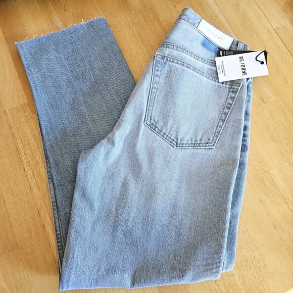 RE/DONE Originals 70's Stove Pipe Jeans Destroyed Surf Blue - sz 27 - NWT - Picture 11 of 11